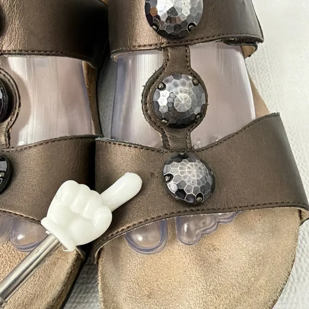 Mephisto Sandals Womens Size 10 Helisa Bronze Leather Slip On Comfort 40